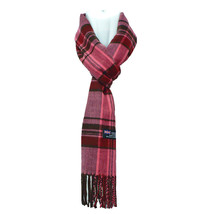 Coral Pink Plaid Cashmere Scarf Scarves Scotland Mens Womens - £11.17 GBP