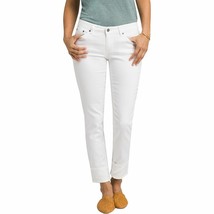 New NWT Womens 14 Prana Kara Jeans White Cuffed Stretch Organic Performance 32 - $117.81