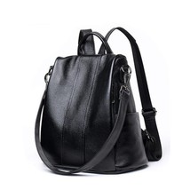 Simple Backpack Leather Women Bag 2022 New Leisure Large Capacity First Layer Co - £79.89 GBP