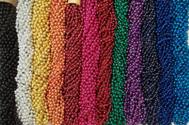 48 Mardi Gras Beads Nascar Party Favors 4 Dozen Lot FULL SIZE! - £14.60 GBP