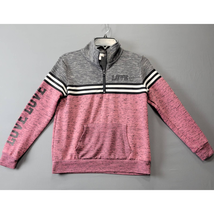 Flirtitude Women Sweatshirt Size XS Pink Stretch Zip Collar Pullover Long Sleeve - £8.48 GBP