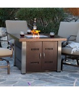Fire Pit Table Propane Gas  Antique Bronze Finish Fire Glass 40000 BTU New - $9,292.07 MXN