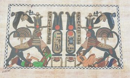 The Spinx guarding the Treasure of King Tut Egypt Kemet Papyrus Art Painting - £75.89 GBP