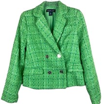 Rachel Zoe Tweed Contemporary Button Front Blazer Jacket Size Medium - £28.12 GBP