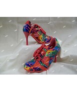 Retro 80s Lace Up Tennis Shoe Heels Valley Girl Graffiti Hip Hop Rapper ... - $183.51 MXN