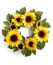 Martha Stewart Collection Americana Artificial Sunflower Wreath - £47.84 GBP