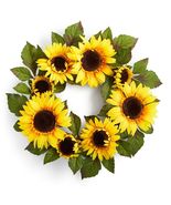 Martha Stewart Collection Americana Artificial Sunflower Wreath - £47.18 GBP