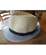 NEW Boy&#39;s Age 3+ Straw Color Block Black Trimmed Fedora Hat - $263.69 MXN