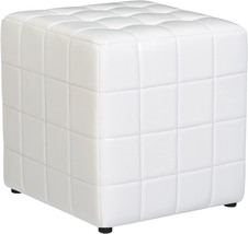 Altair Sq.Are Faux-Leather Ottoman In Moonlight White By First Hill Fhw. - £64.98 GBP