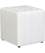 Altair Sq.Are Faux-Leather Ottoman In Moonlight White By First Hill Fhw. - £65.25 GBP