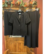 LE SUIT 3 Piece Black Short Sleeve Suit Jacket Skirt Pant Set 6 Petite C... - €42,74 EUR