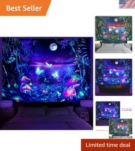 Trippy Galaxy Forest Tapestry - UV Reactive Wall Hanging in Various Sizes - $40.50