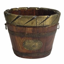 Store Indya Wooden Planter with Brass and Iron Overlay - £23.48 GBP