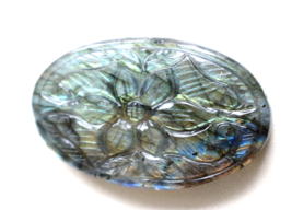 Natural Labradorite carved cabochon oval shape losse gemstone making for jewller - £25.14 GBP