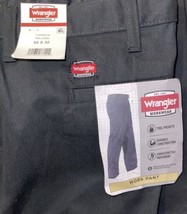 Wrangler Workwear Men’s 42x32 Premium Relaxed Fit Work Black Pants Tool Pockets - £23.26 GBP