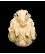 Vintage Japanese Ojime Bead Ram Sheep Hand Carved Signed Zodiac Showa Era - €135,71 EUR