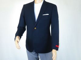 Men's RENOIR Classic Blazer 100% Wool Side vents Metal Buttons Notch 509-2 Navy image 5