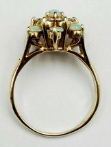 14k Gelb Vergoldet 3Ct Labor Erstellt Feuer Opal &amp; Diamant Verlobung Ehering - £98.64 GBP