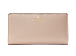 New Kate Spade Schuyler Large Slim Bifold Saffiano Wallet Warm Beige - £54.43 GBP