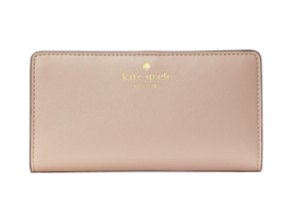 New Kate Spade Schuyler Large Slim Bifold Saffiano Wallet Warm Beige - $55.71