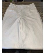 Vince Camuto Women&#39;s White Textured Pants Front Zip Straight Wide Leg, S... - $27.71