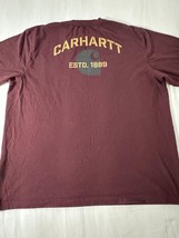 Carhartt Loose Fit 105610 PRT Men's Burgundy Cotton Short Sleeve T-Shirt 2XL image 10