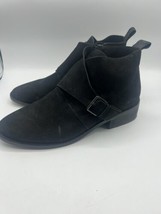 Eileen Fisher Savoy Nubuck Round Toe Boots Zipper Buckle Black Women size 10 B64 - £58.10 GBP