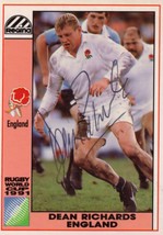 Dean Richards England Hand Signed Rugby 1991 World Cup Card Photo - £7.20 GBP