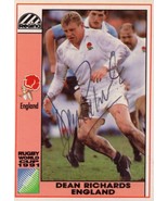 Dean Richards England Hand Signed Rugby 1991 World Cup Card Photo - £7.08 GBP