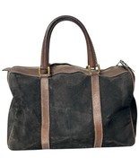 Vintage 1980s Gucci Italy Top Handled Boston Bag Brown Suede Satchel Pur... - $256.11 CAD