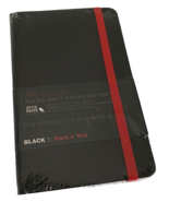 A6 Black n&#39; Red-Ruled Stitched Business Journal-71 Sheets-Ruled Soft Cov... - $38.88 CAD