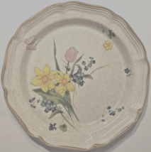MIKASA Garden Club Early Spring EC 408 Off White Trim Dinner Plate Japan 10 3/4&quot; - £10.89 GBP