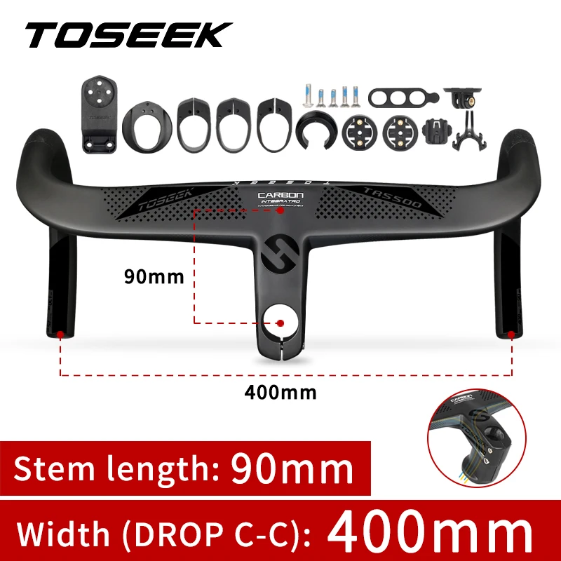 TOSEEK TR5500 Full Internal Cable Routing Road Bicycle Handlebar T800  Integrate - £189.03 GBP