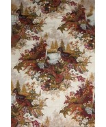 VTG 5th Avenue Pheasants Flowers Forest Earth Tones Decorator Fabric BTY... - $24.60 CAD