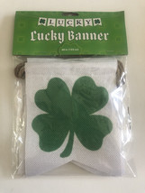 St Patrick&#39;s Day Banner Decorations Lucky Banner Shamrock Garland Burlap Jute - £17.71 GBP