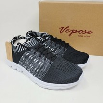 Vepose Women&#39;s Sneakers Size 8 Black Fashion Casual Shoes - £18.77 GBP