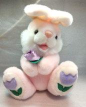 Beta Toys Tulip Bunny Rabbit Plush Stuffed 13&quot; Pink &amp; Soft Purple Vintage - £19.54 GBP