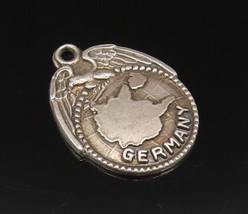 925 Sterling Silver - Vintage Eagle &amp; Germany Map Souvenir Pendant - PT21488 - £25.21 GBP
