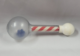 An item in the Baby category: Vintage Johnson & Johnson Rattle Striped Red & White Baby Toy Parent Magazine
