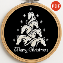 A Christmas tree in the shape of white horses - Cross-stitch pattern PDF  - $5.00