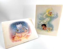 NOS Vintage Nursery Prints Sandman/Sleeping/Stars/Night Brite Music 9x12 Pair - £27.14 GBP