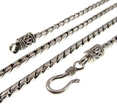 2.5MM Handmade Solid 925 Sterling Silver Balinese WHEAT Link Chain Necklace Bali - $33.39+