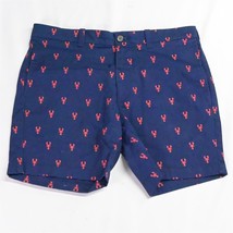 J.CREW 33 x 7&quot; Navy Blue All Over Lobster Mens AL099 Reade Chino Shorts - £20.55 GBP