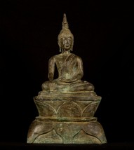Statua di Buddha - Grande Antico Laos Stile Enlightenment 61cm/61cm - £734.26 GBP