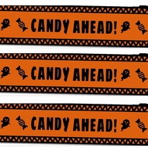 30-Ft Trick-or-Treat CANDY AHEAD Fright Caution Tape Halloween Decoration-ORANGE - £2.26 GBP