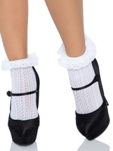 Zig zag crochet anklet socks with crochet eyelet lace. - £18.09 GBP
