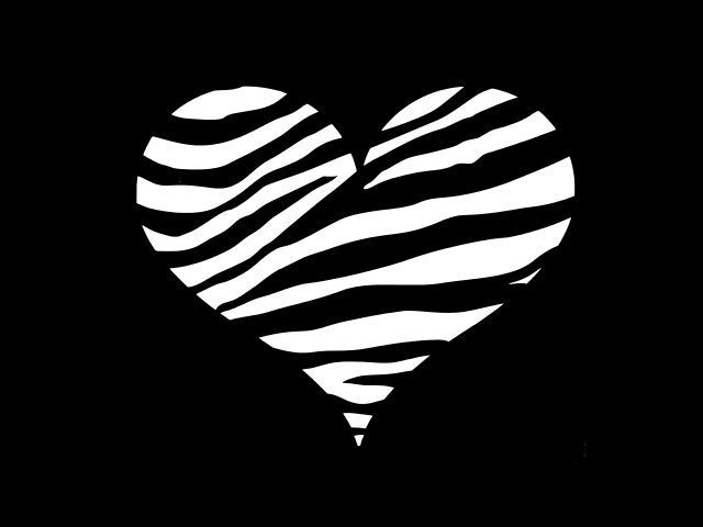 Heart with Zebra Stripes Vinyl Decal Car Wall Window Sticker CHOOSE SIZE COLOR