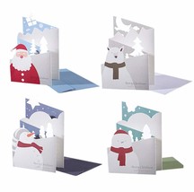moin moin Christmas Merry Tree Santa | Folding 3D | Red, White, White | ... - £6.92 GBP