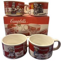 Vintage Campbell&#39;s Soup 1997 Set of 4 Kids in the Kitchen Souper Mugs wi... - $29.92