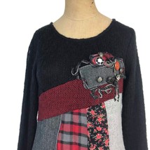 Linea Domani Women&#39;s Embellished Patchwork Applique Jumper Dress Wool Sz... - £29.35 GBP